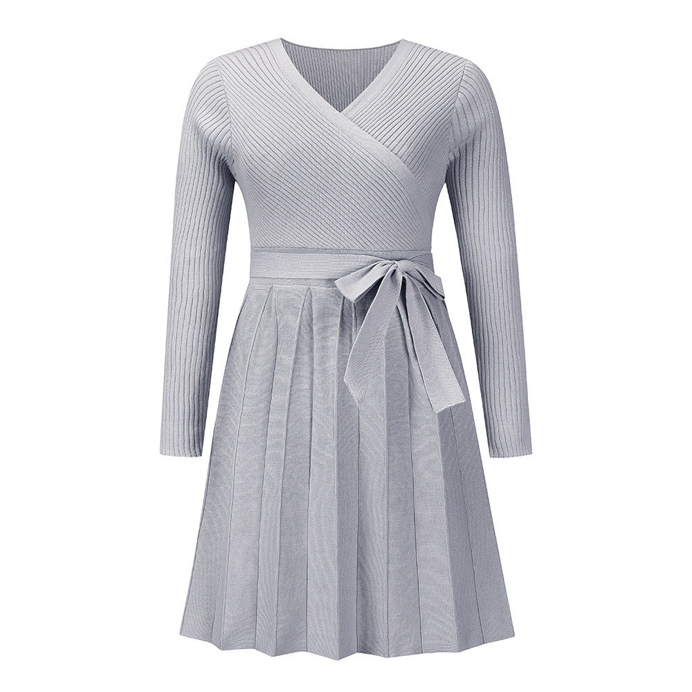 Winter Elegance: Knit Dress with Detachable Belt