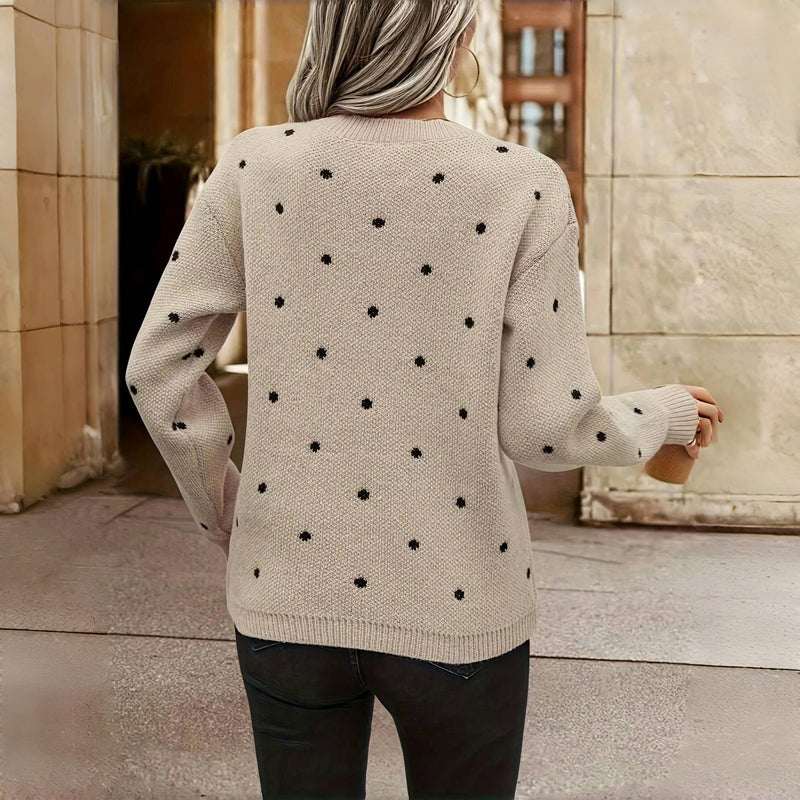 Knitted polka dot sweater