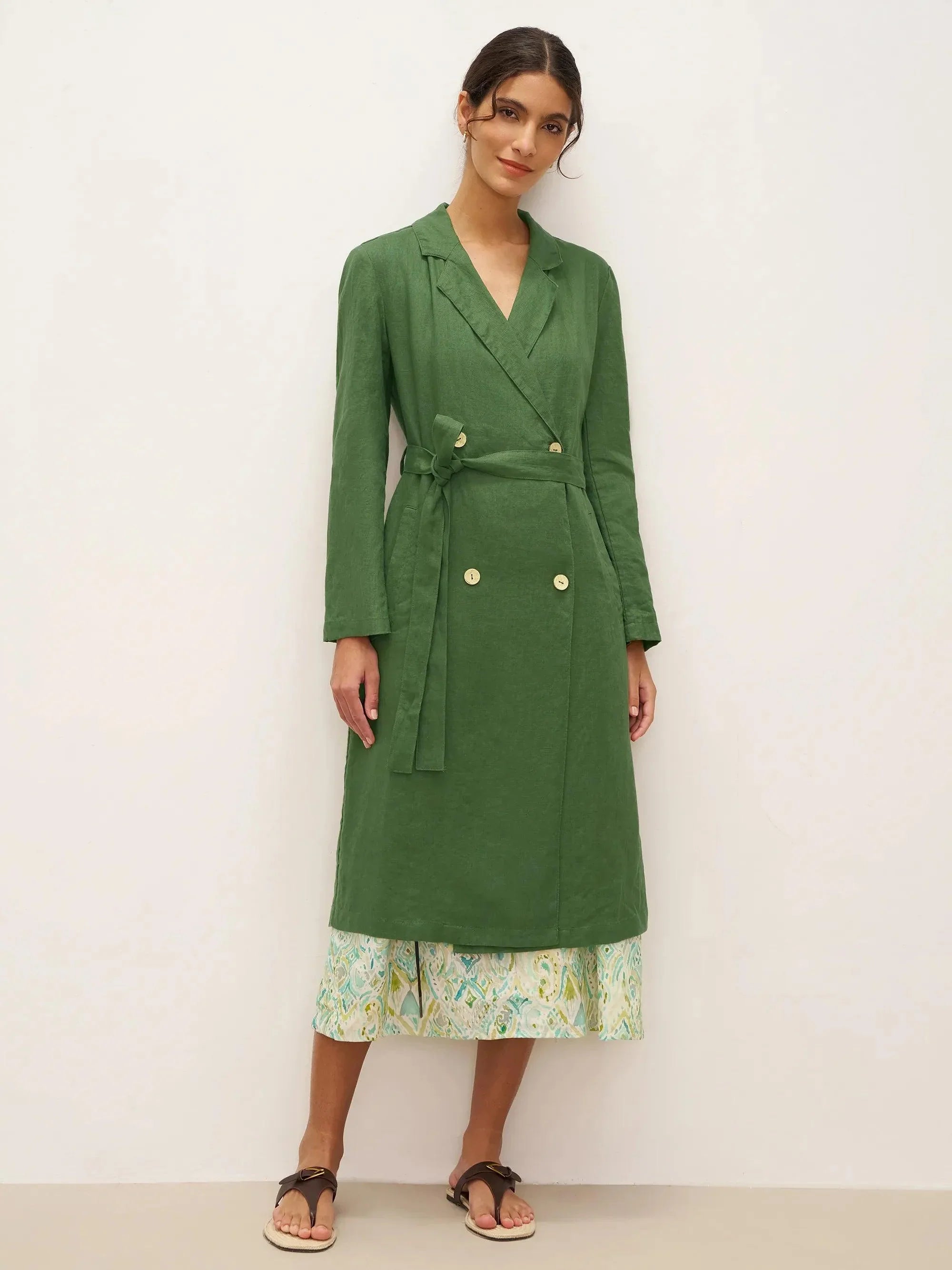 Trench Coat Gia - 100% Linen - A Refined and Chic Look