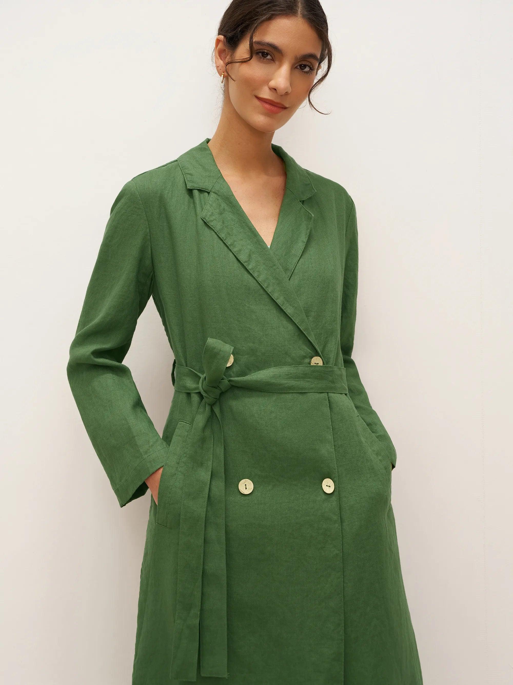 Trench Coat Gia - in Lino 100% - Un Look Raffinato e Chic