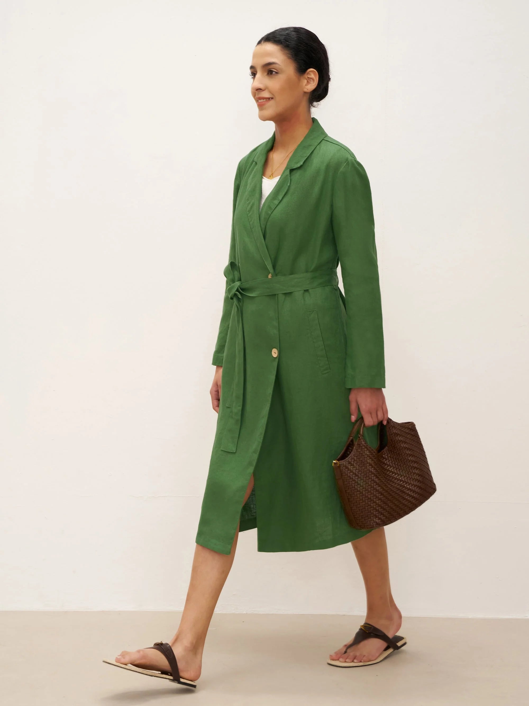 Trench Coat Gia - in Lino 100% - Un Look Raffinato e Chic