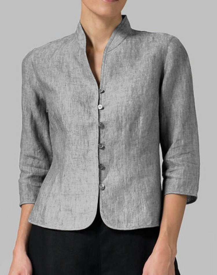 Women's short cotton and linen jackets