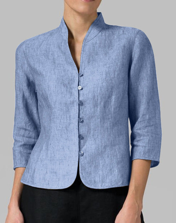 Women's short cotton and linen jackets