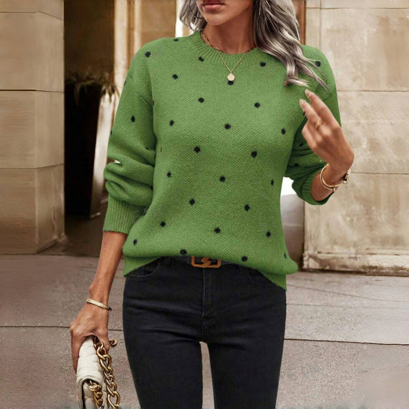 Knitted polka dot sweater