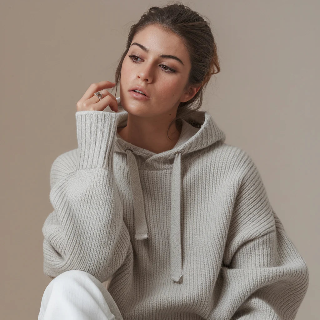 Oversized Knit Hoodie