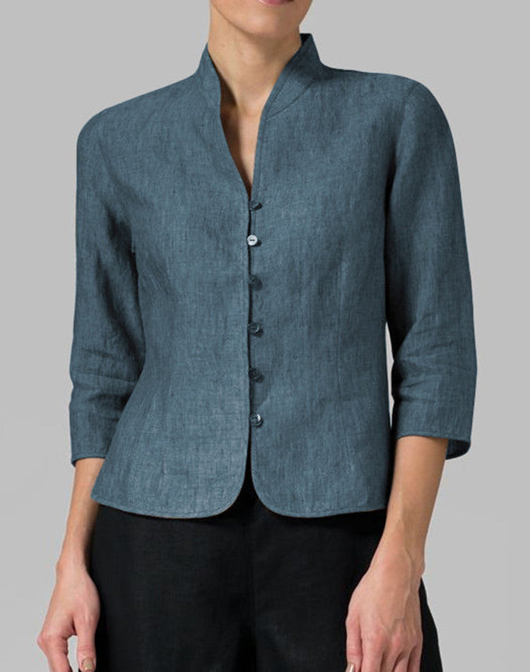 Women's short cotton and linen jackets