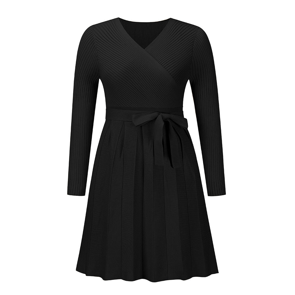 Winter Elegance: Knit Dress with Detachable Belt