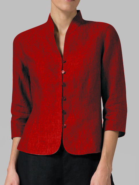 Women's short cotton and linen jackets