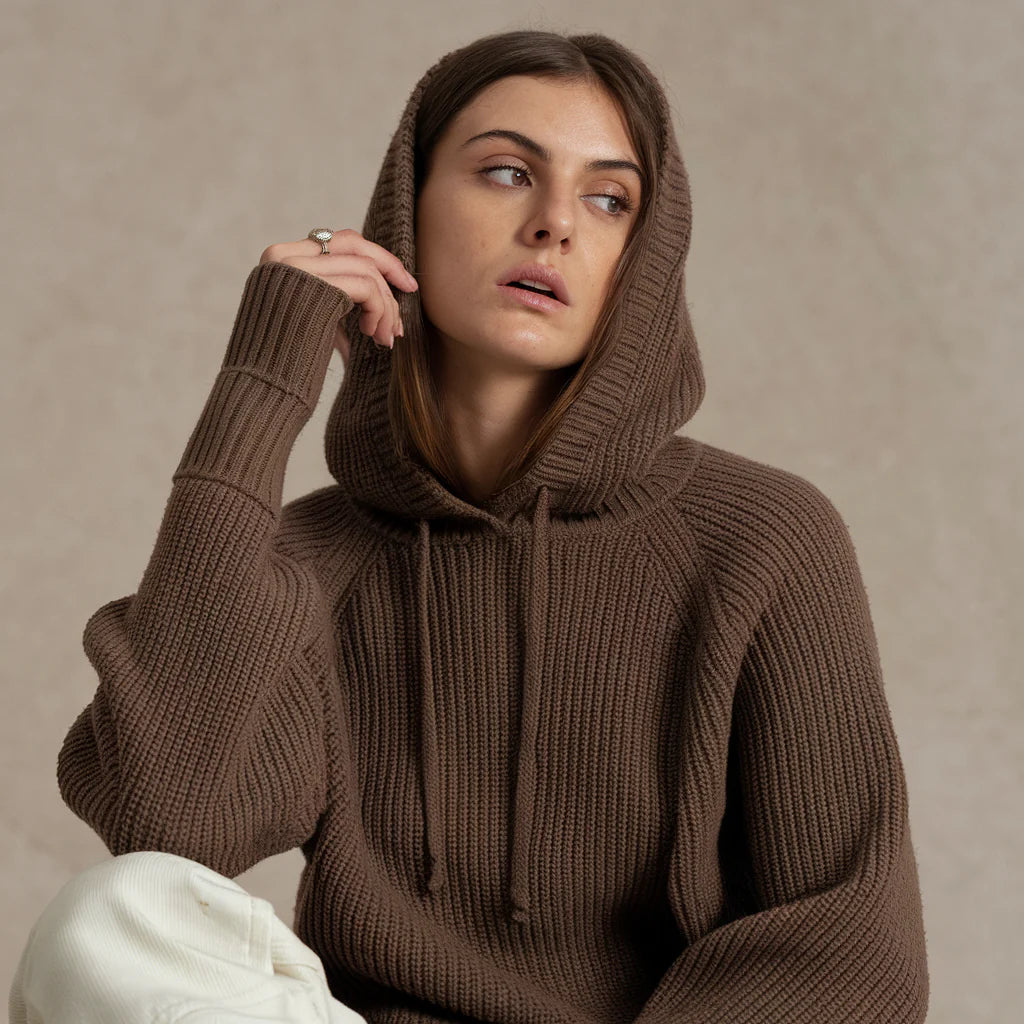 Felpa con cappuccio oversize in maglia