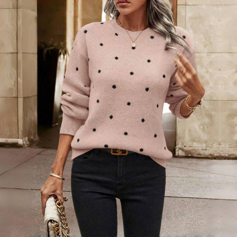 Knitted polka dot sweater