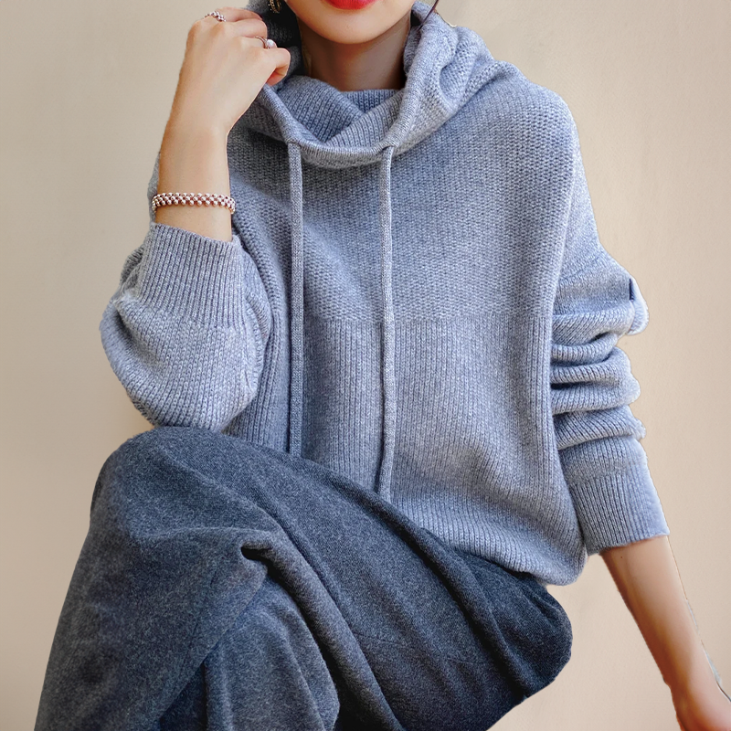 Oversized Knit Hoodie